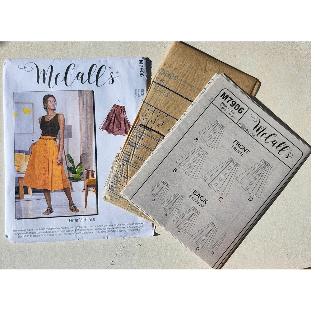 McCalls M7906 Sewing Pattern Misses Skirts Button Front Size 6-14 Briar McCalls - Picture 4 of 4